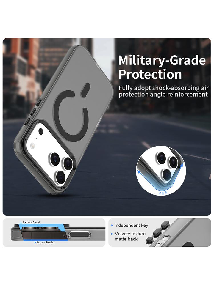 Carcasa Compatible Carga Magnética Mate Para iPhone 17 Pro Max 10