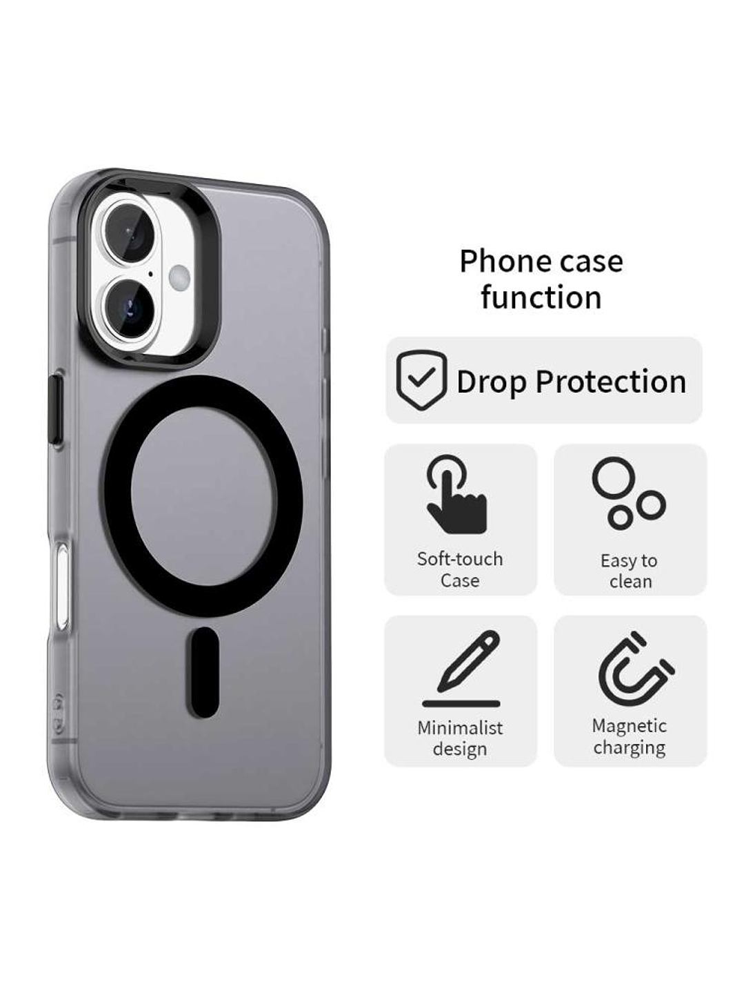 Carcasa Compatible Carga Magnética Mate Para iPhone 17 5