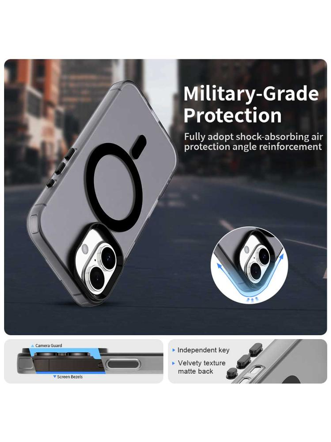 Carcasa Compatible Carga Magnética Mate Para iPhone 17 10