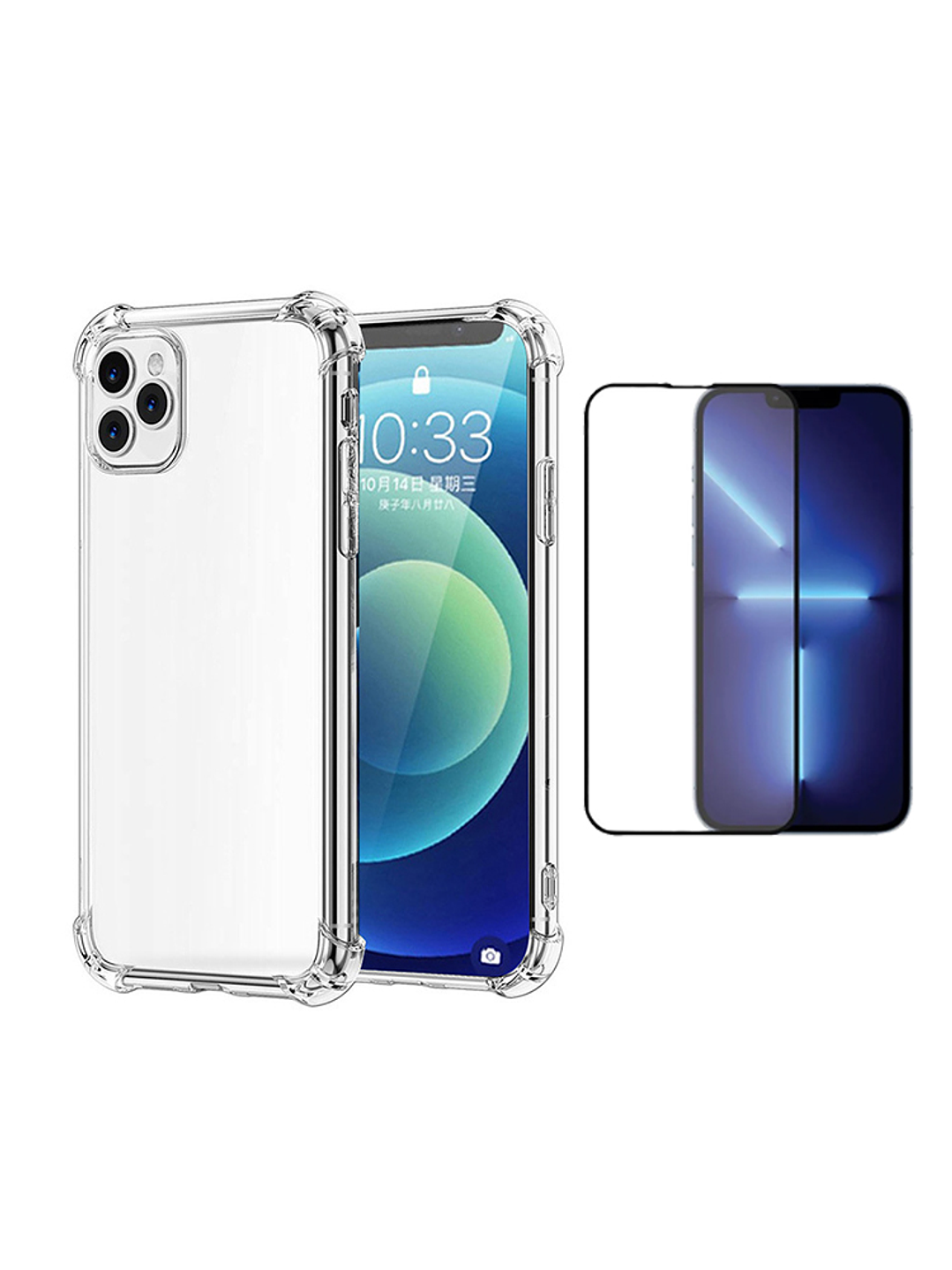 Carcasa Transparente Antigolpes + Lamina Para iPhone 11 Pro 1