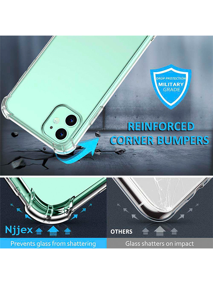 Carcasa Transparente Antigolpes + Lamina Para iPhone 12 4