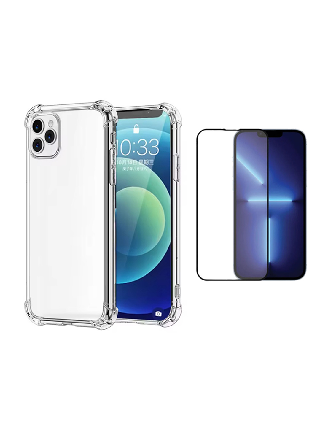 Carcasa Transparente Antigolpes + Lamina Para iPhone 12 Pro Max 1