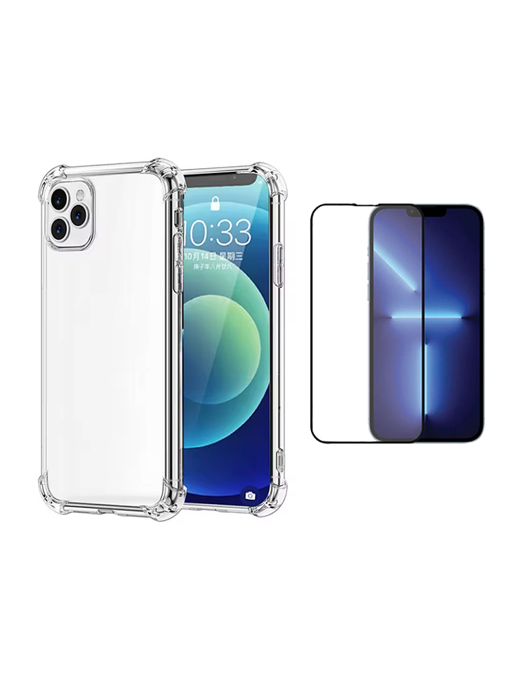Carcasa Transparente Antigolpes + Lamina Para iPhone 12 Pro Max 1