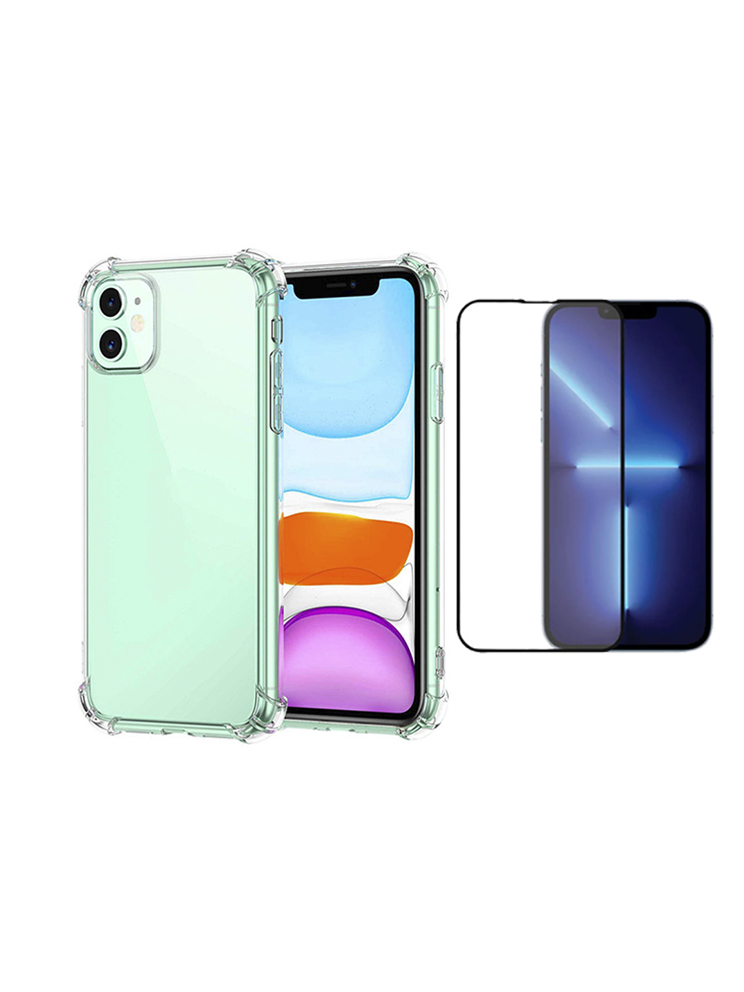 Carcasa Transparente Antigolpes + Lamina Para iPhone 12 Mini 1