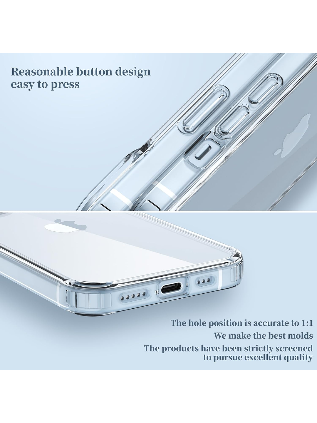 Carcasa Transparente Antigolpes + Lamina Para iPhone 13 5