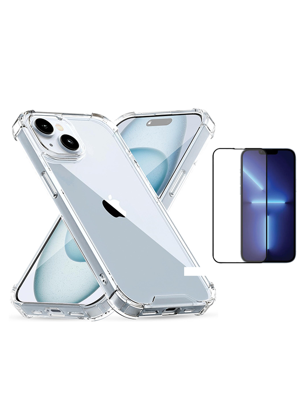 Carcasa Transparente Antigolpes + Lamina Para iPhone 13 Mini 1