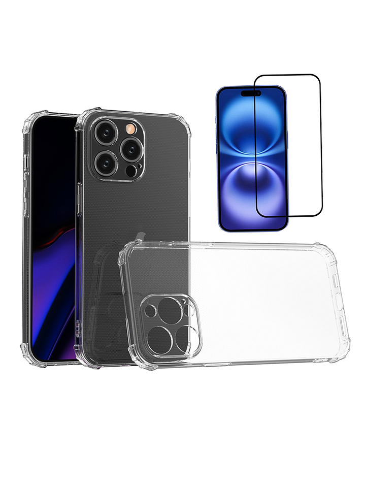 Carcasa Transparente Antigolpes + Lamina Para iPhone 13 Pro Max 1