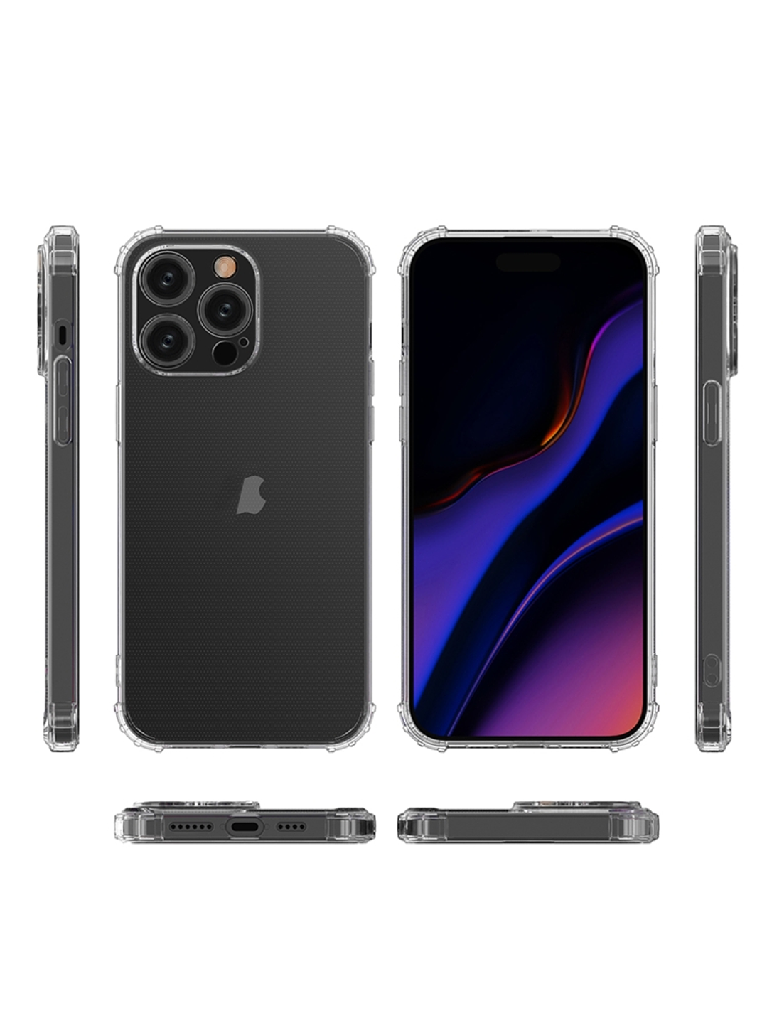 Carcasa Transparente Antigolpes + Lamina Para iPhone 15 Pro 5