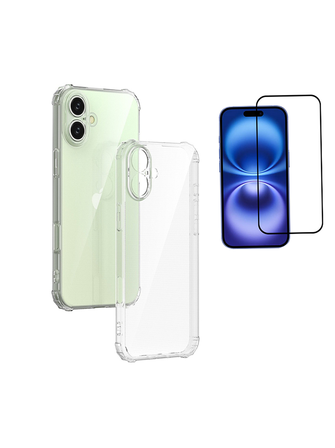 Carcasa Transparente Antigolpes + Lamina Para iPhone 16 Plus 1