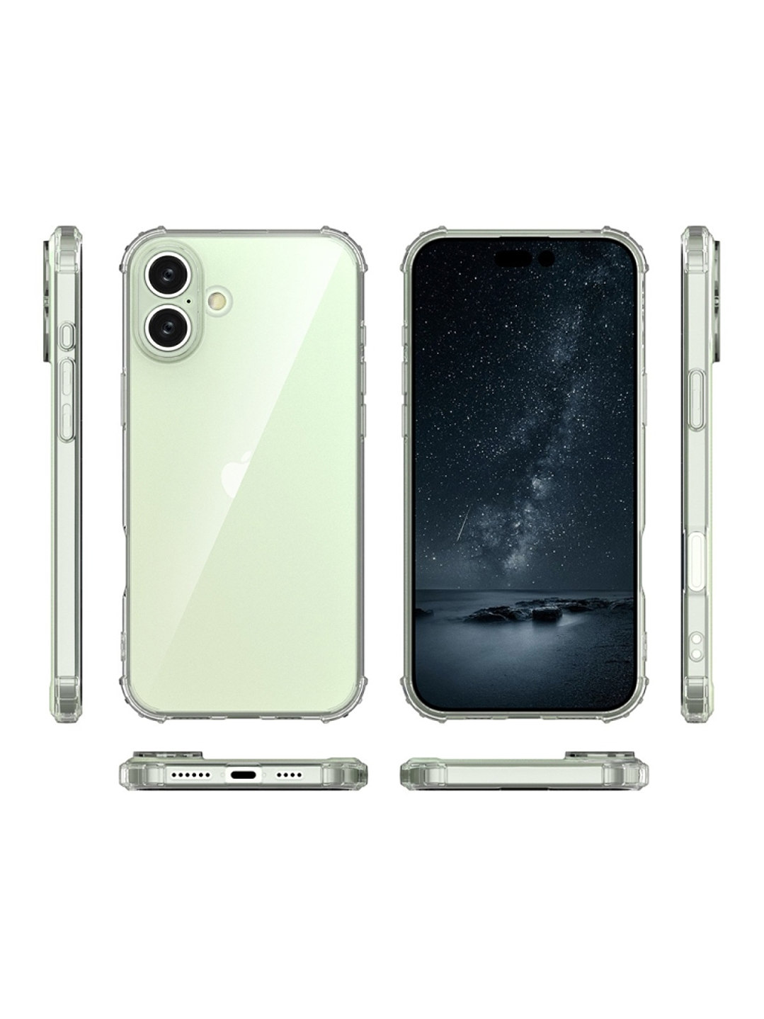 Carcasa Transparente Antigolpes + Lamina Para iPhone 16 Plus 5