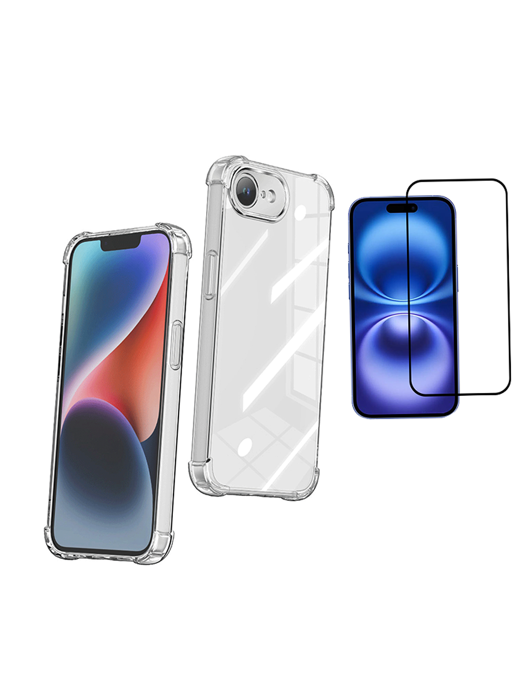 Carcasa Transparente Antigolpes + Lamina Para iPhone 16E 1