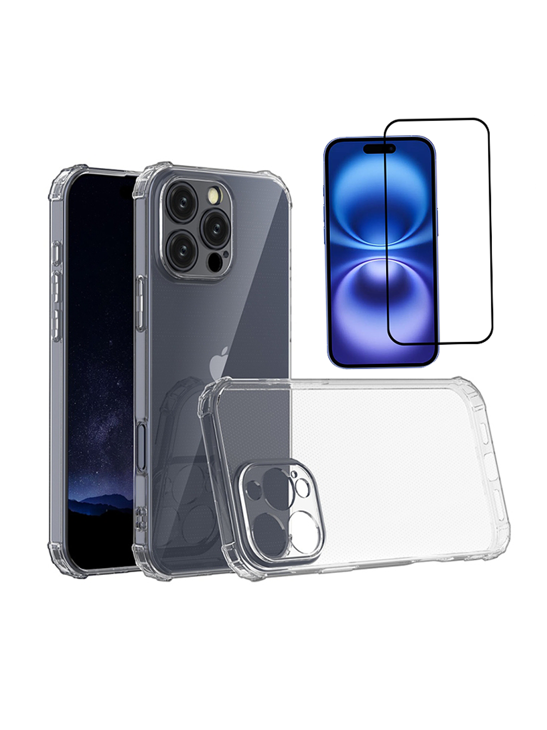 Carcasa Transparente Antigolpes + Lamina Para iPhone 16 Pro Max 1
