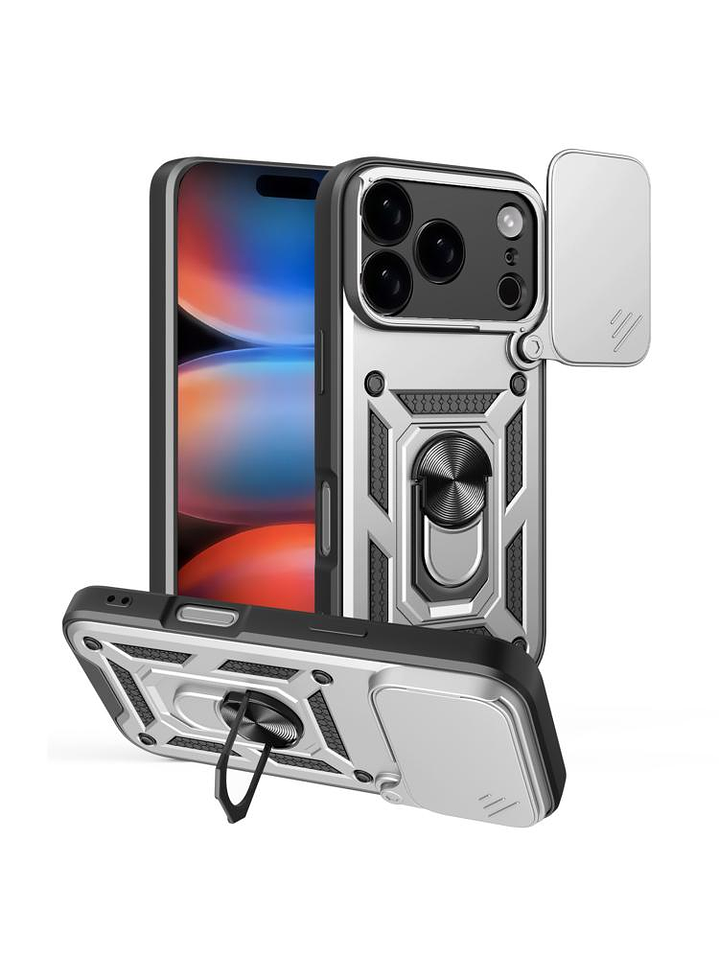 Carcasa Antigolpe Cubre Cámara Anillo Para iPhone 17 Pro 3