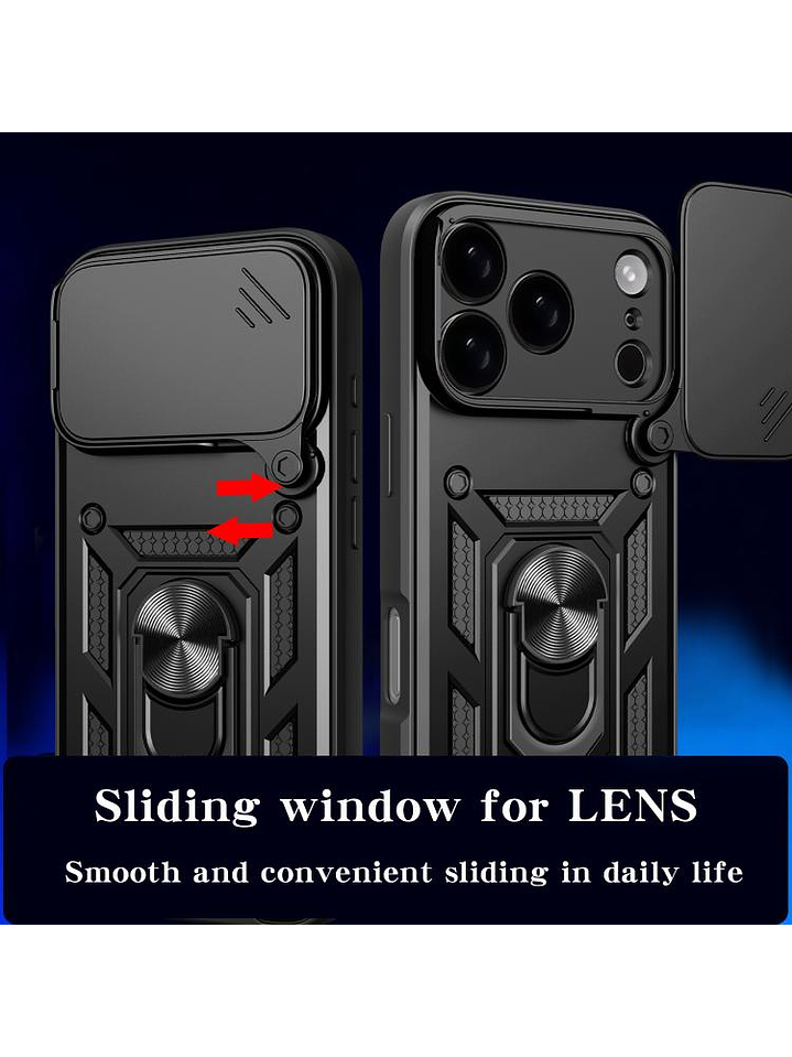 Carcasa Antigolpe Cubre Cámara Anillo Para iPhone 17 Pro Max 6