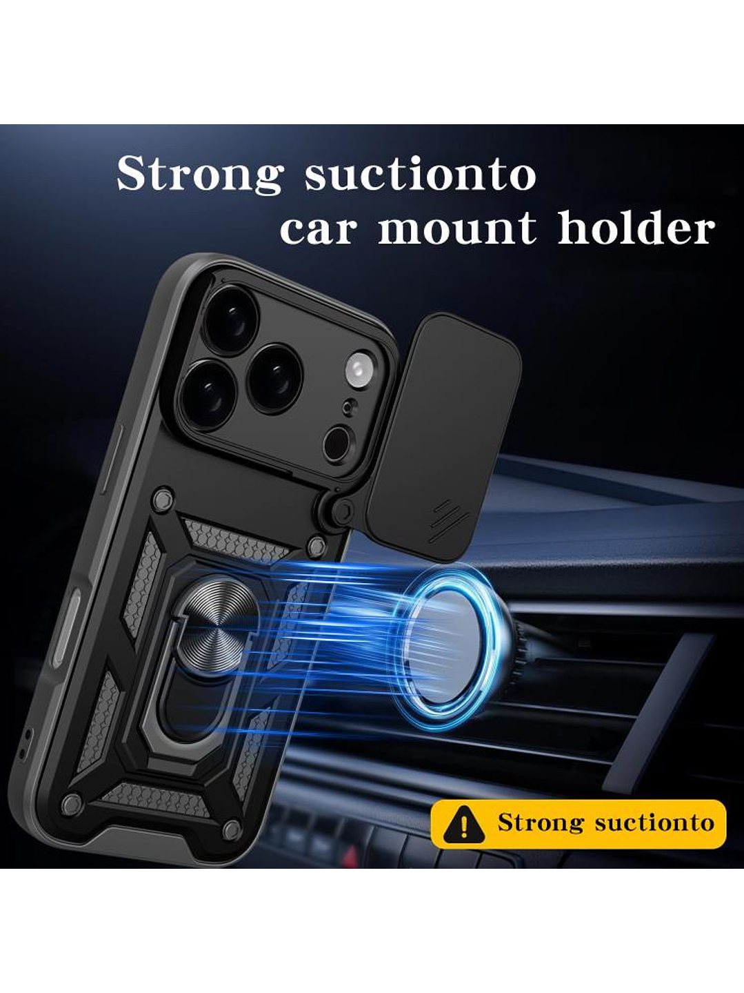 Carcasa Antigolpe Cubre Cámara Anillo Para iPhone 17 Pro Max 7