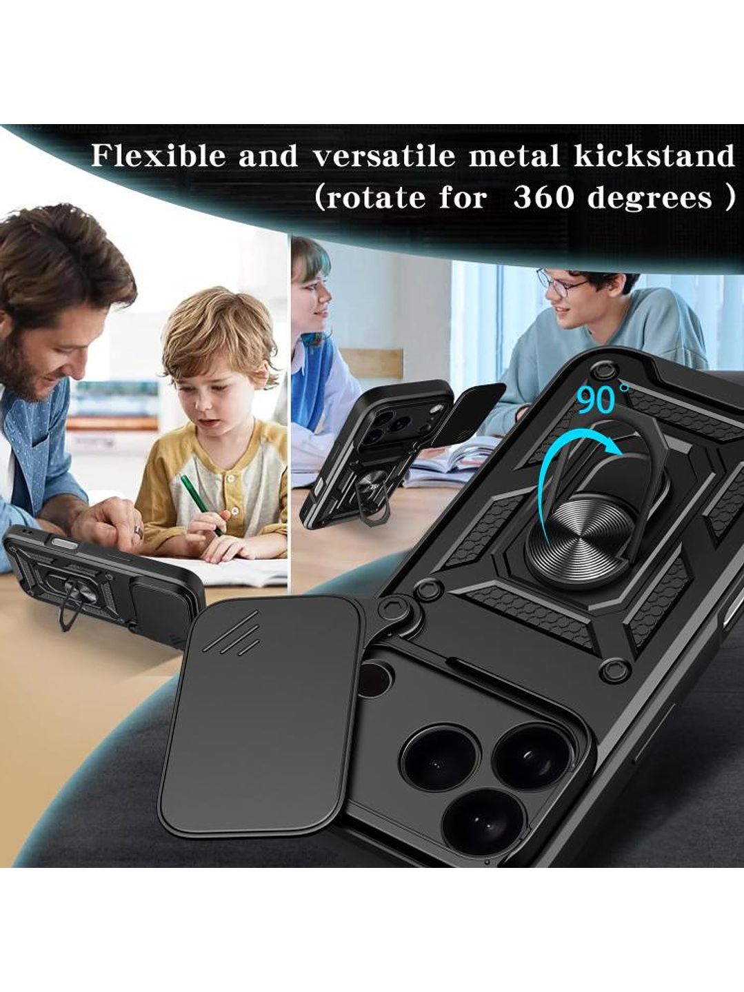 Carcasa Antigolpe Cubre Cámara Anillo Para iPhone 17 Pro Max 10