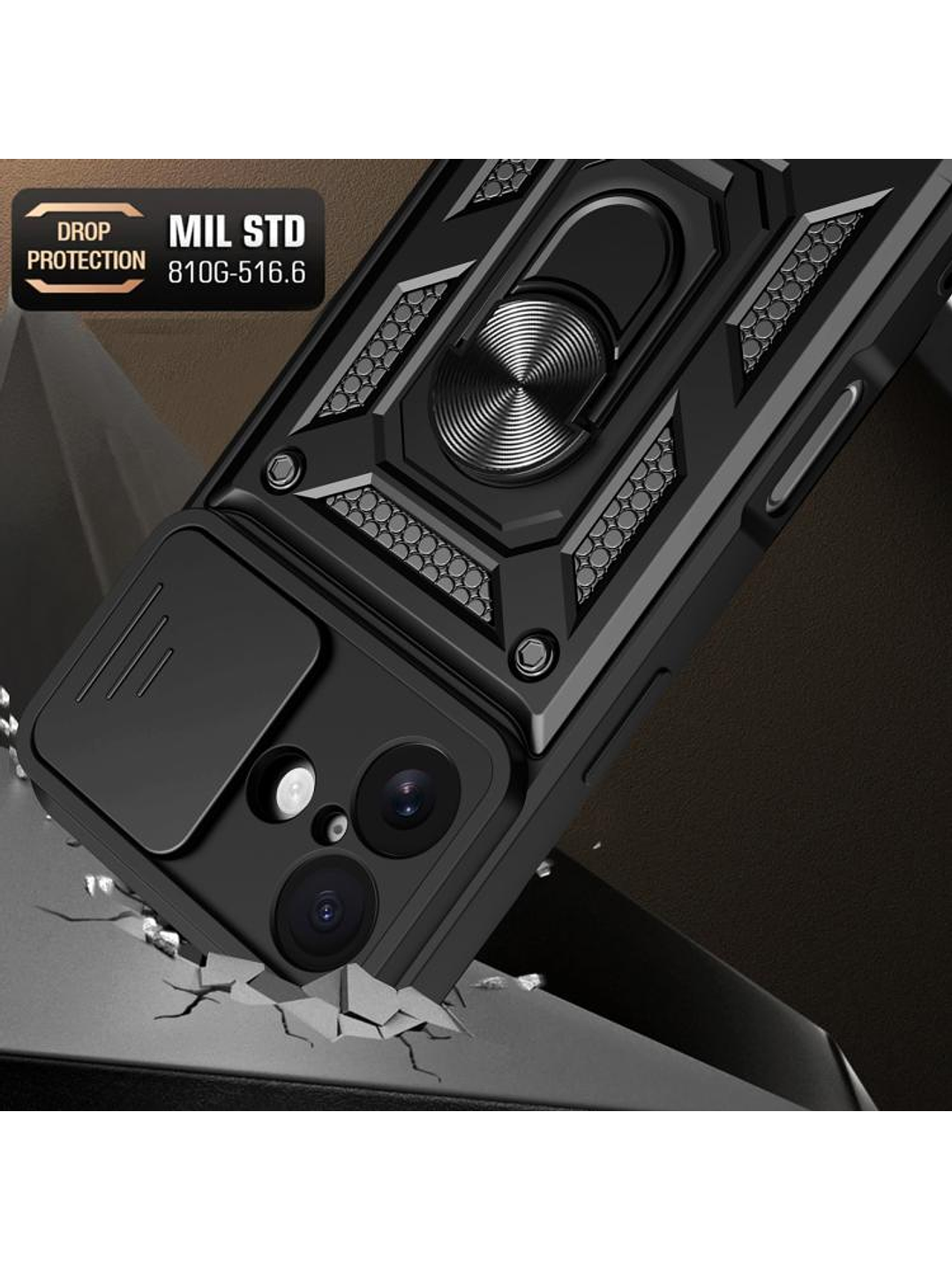 Carcasa Antigolpe Cubre Cámara Anillo Para iPhone 17  7