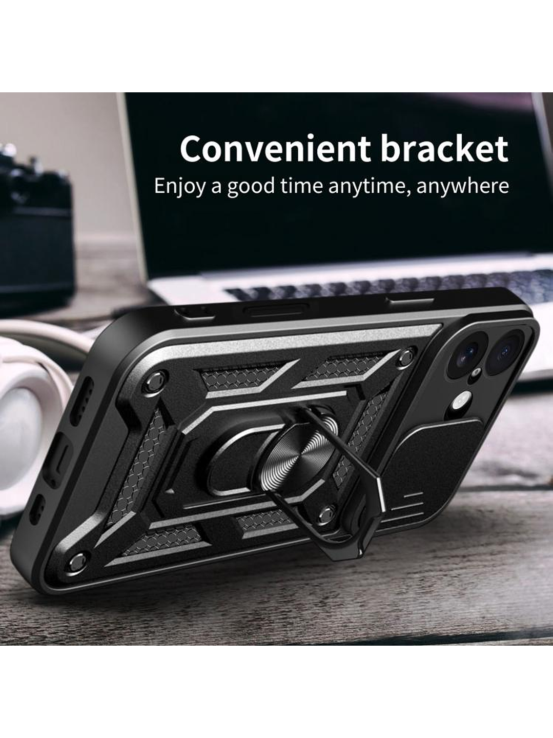 Carcasa Antigolpe Cubre Cámara Anillo Para iPhone 17  9