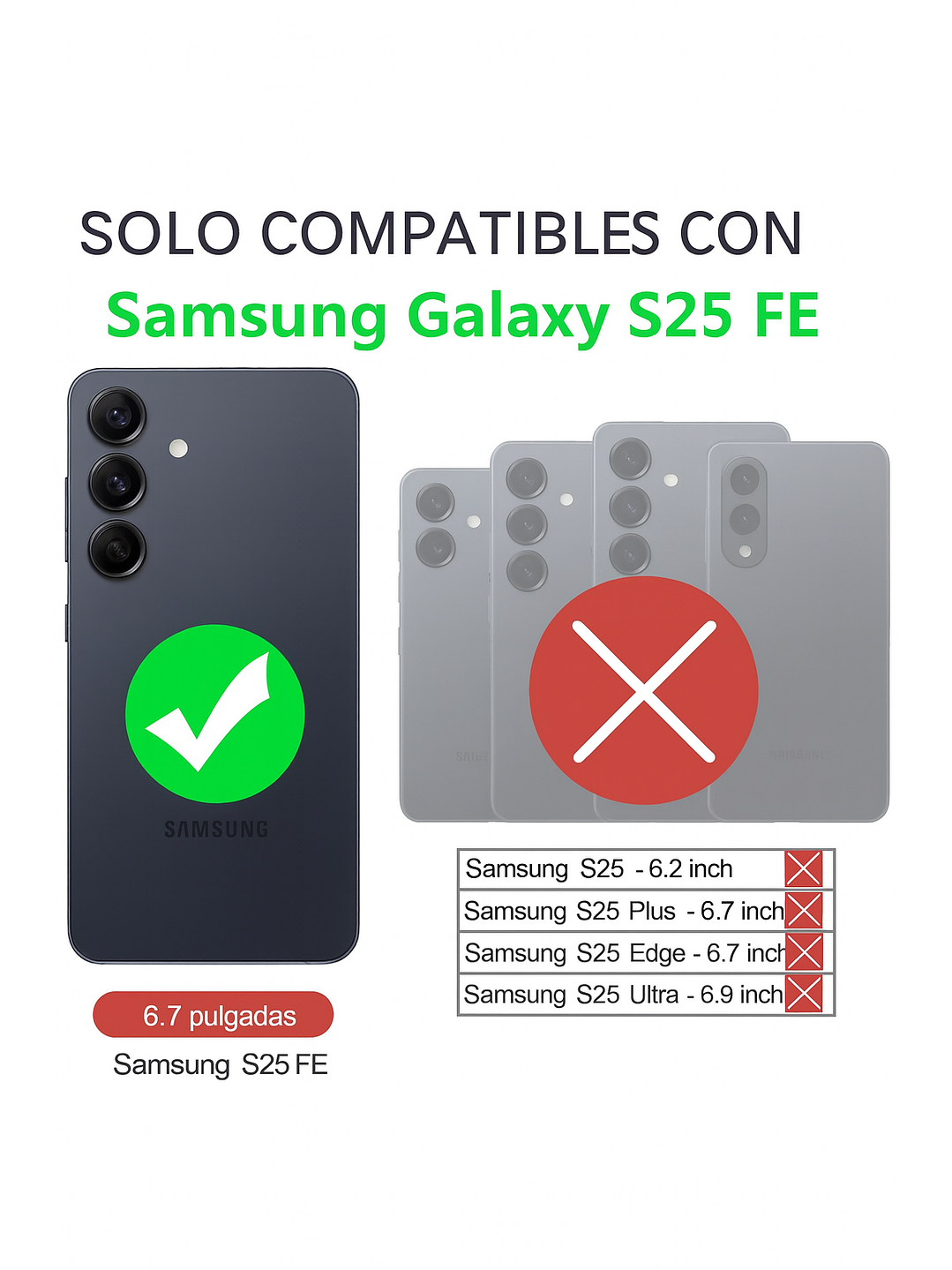 Carcasa Transparente Antigolpes + Lamina Para Samsung Galaxy S25 FE 5G 9