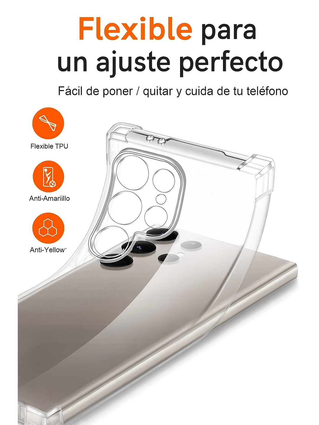 Carcasa Transparente Antigolpes + Lamina Para Samsung Galaxy S24 Ultra 3