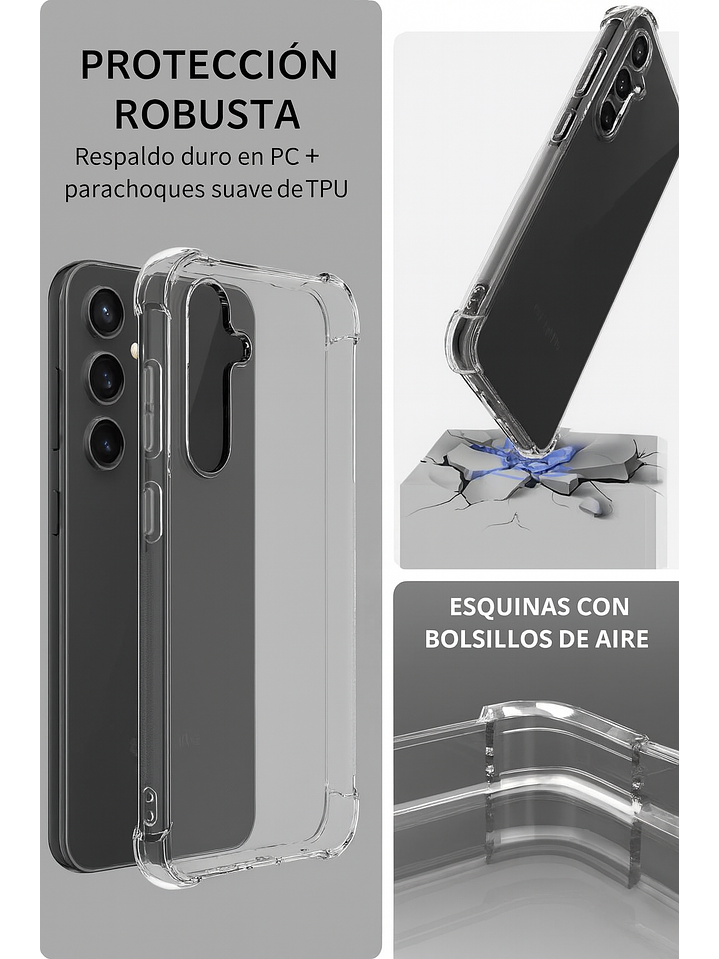 Carcasa Transparente Antigolpes + Lamina Para Samsung Galaxy A56 5G 8