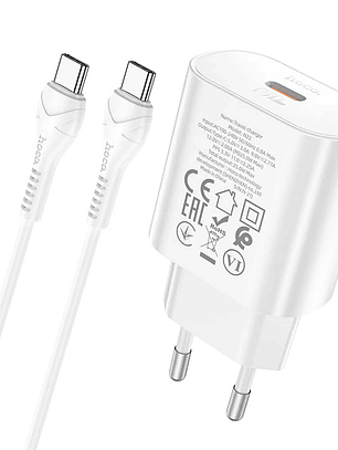 Cargador Rapido N22 Pd25w Cable Tipo C A Tipo C Blanco (Para iPhone, Samsung, Xiaomi) Certificado