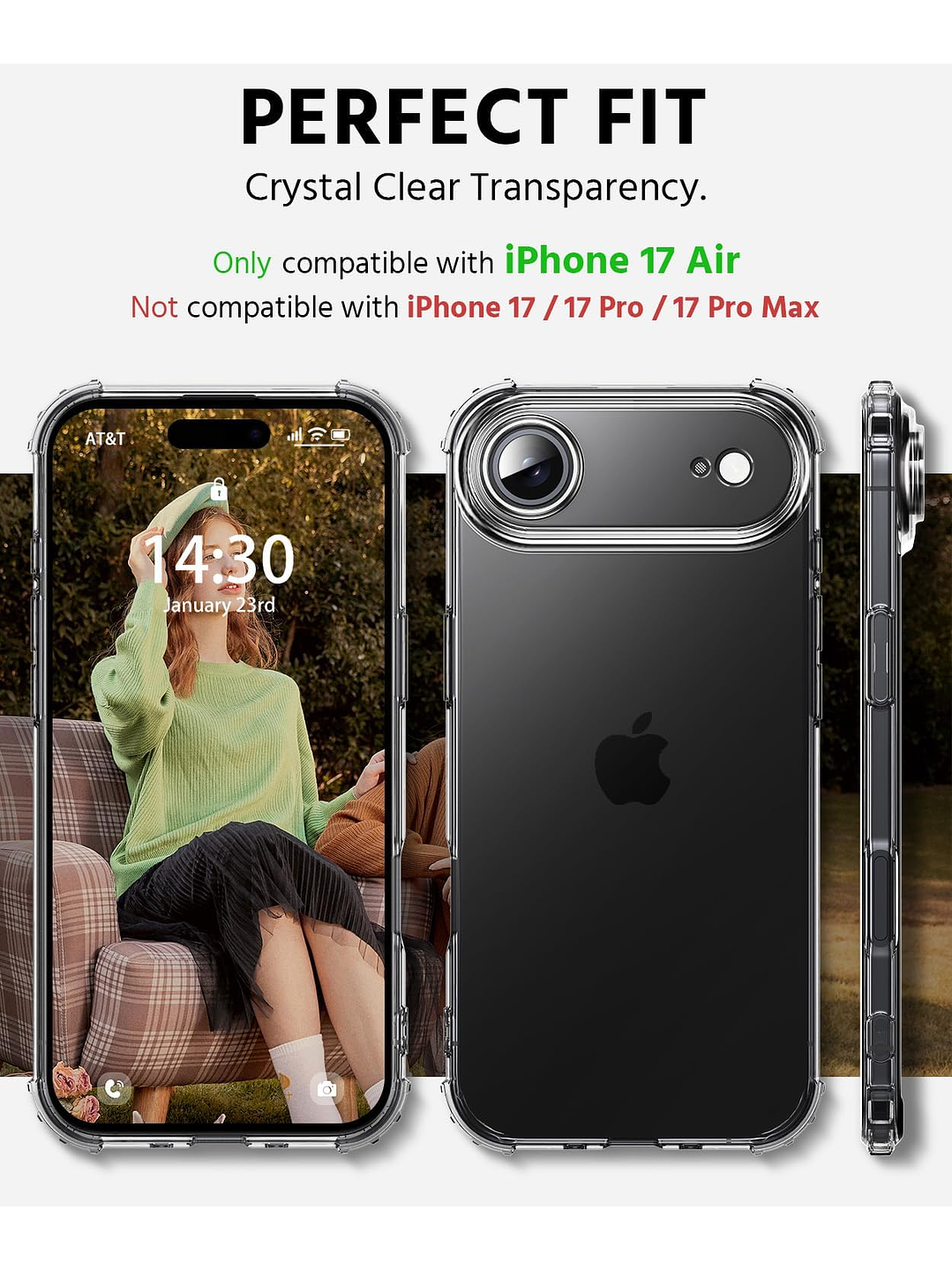 Carcasa Transparente Antigolpes + Lamina Para iPhone 17 Air 6