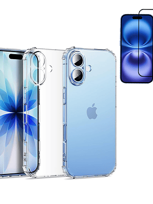 Carcasa Transparente Antigolpes + Lamina Para iPhone 17