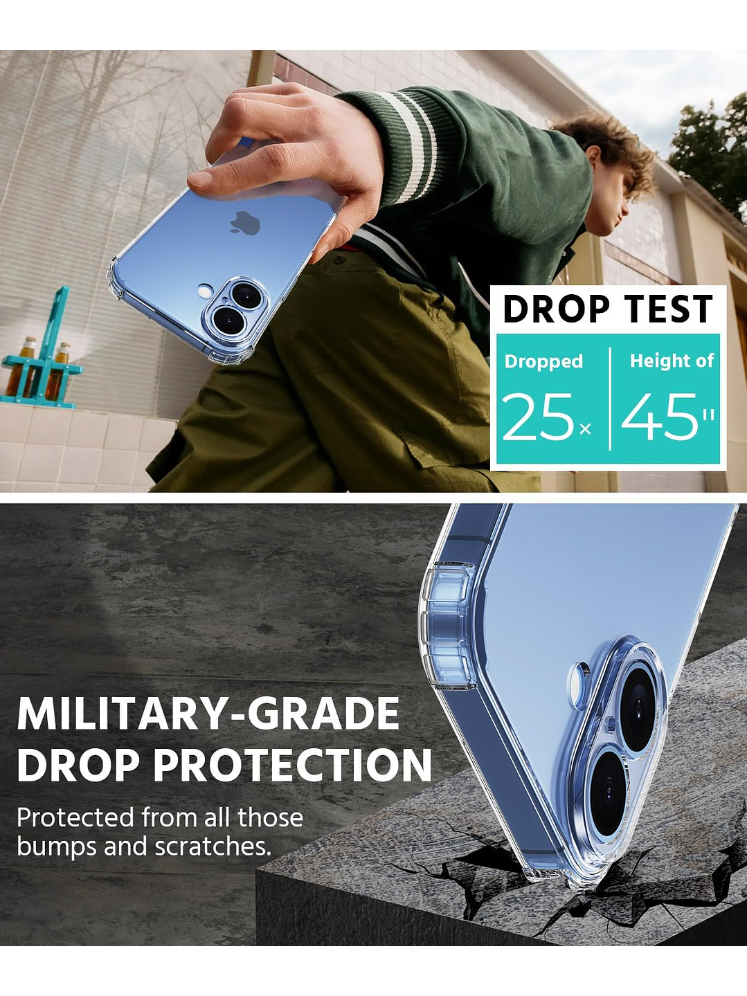 Carcasa Transparente Antigolpes + Lamina Para iPhone 17 5