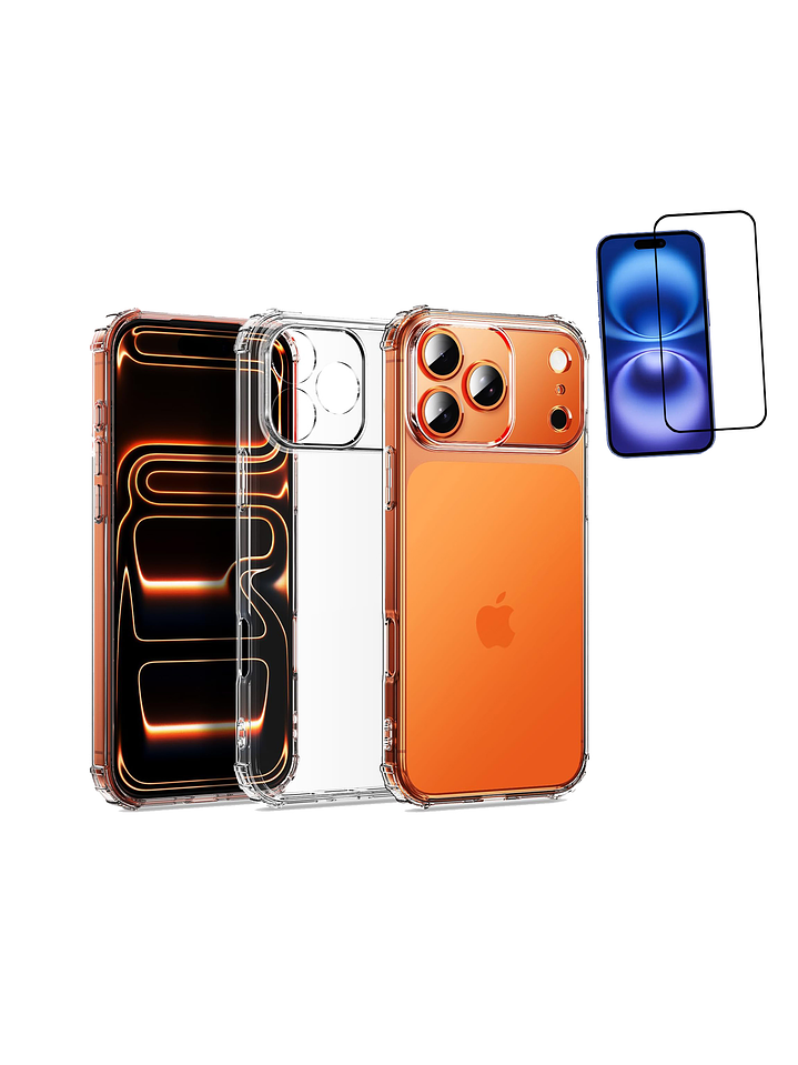 Carcasa Transparente Antigolpes + Lamina Para iPhone 17 Pro Max 1