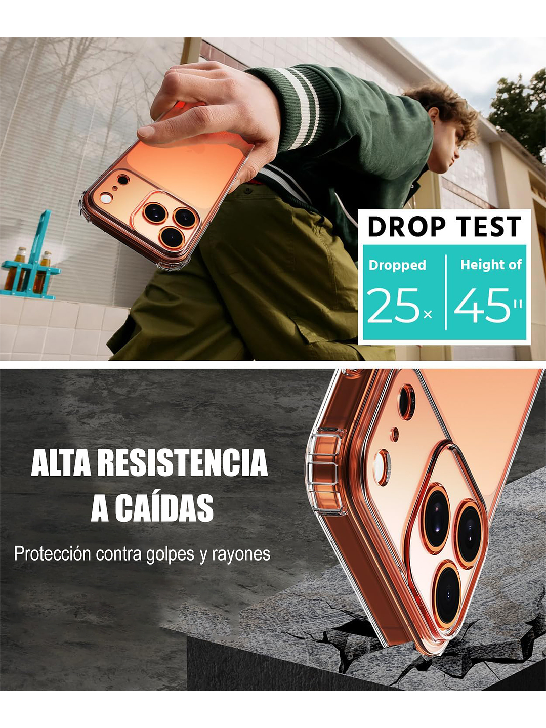 Carcasa Transparente Antigolpes + Lamina Para iPhone 17 Pro Max 5