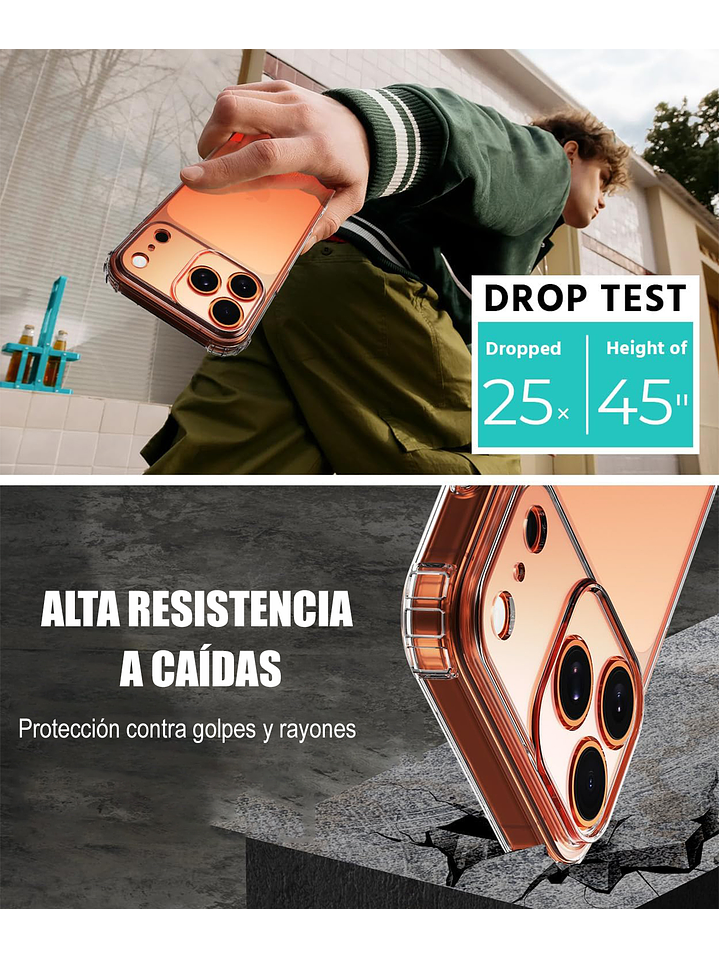 Carcasa Transparente Antigolpes + Lamina Para iPhone 17 Pro Max 5