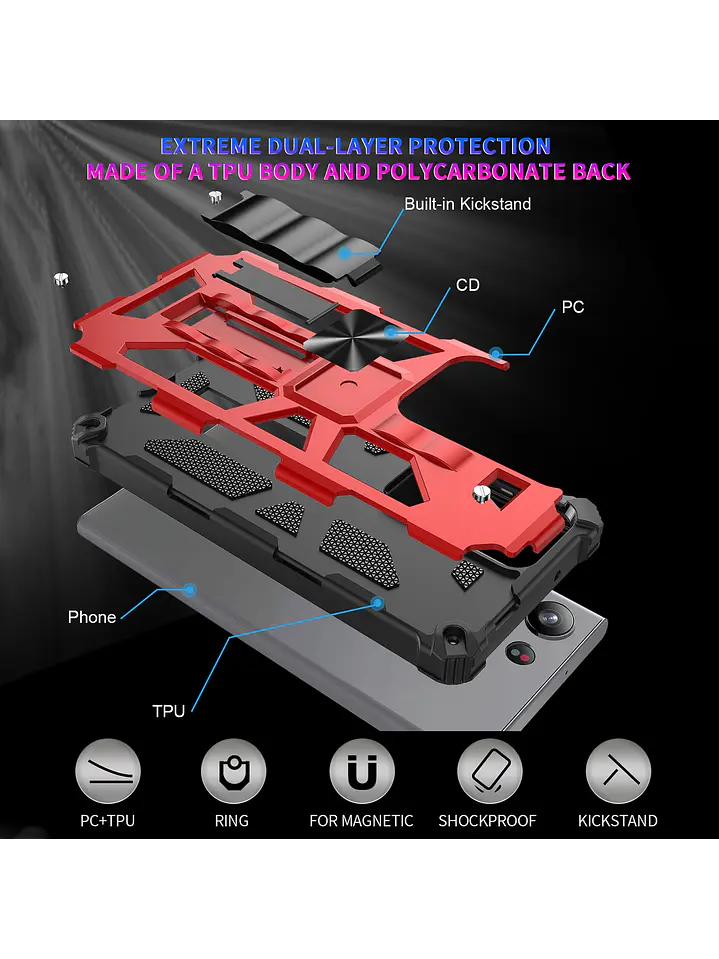 Carcasa Antigolpe Armor Reforzada Para Samsung Galaxy S26 Ultra 10