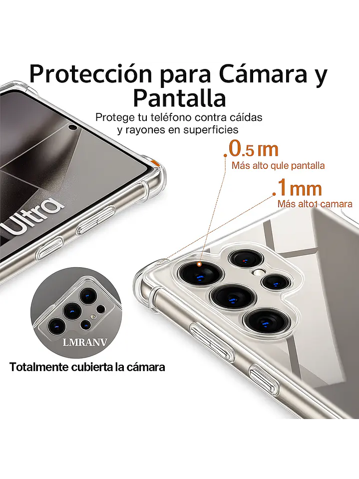 Carcasa Transparente Antigolpes + Lamina Para Samsung Galaxy S26 Ultra 4