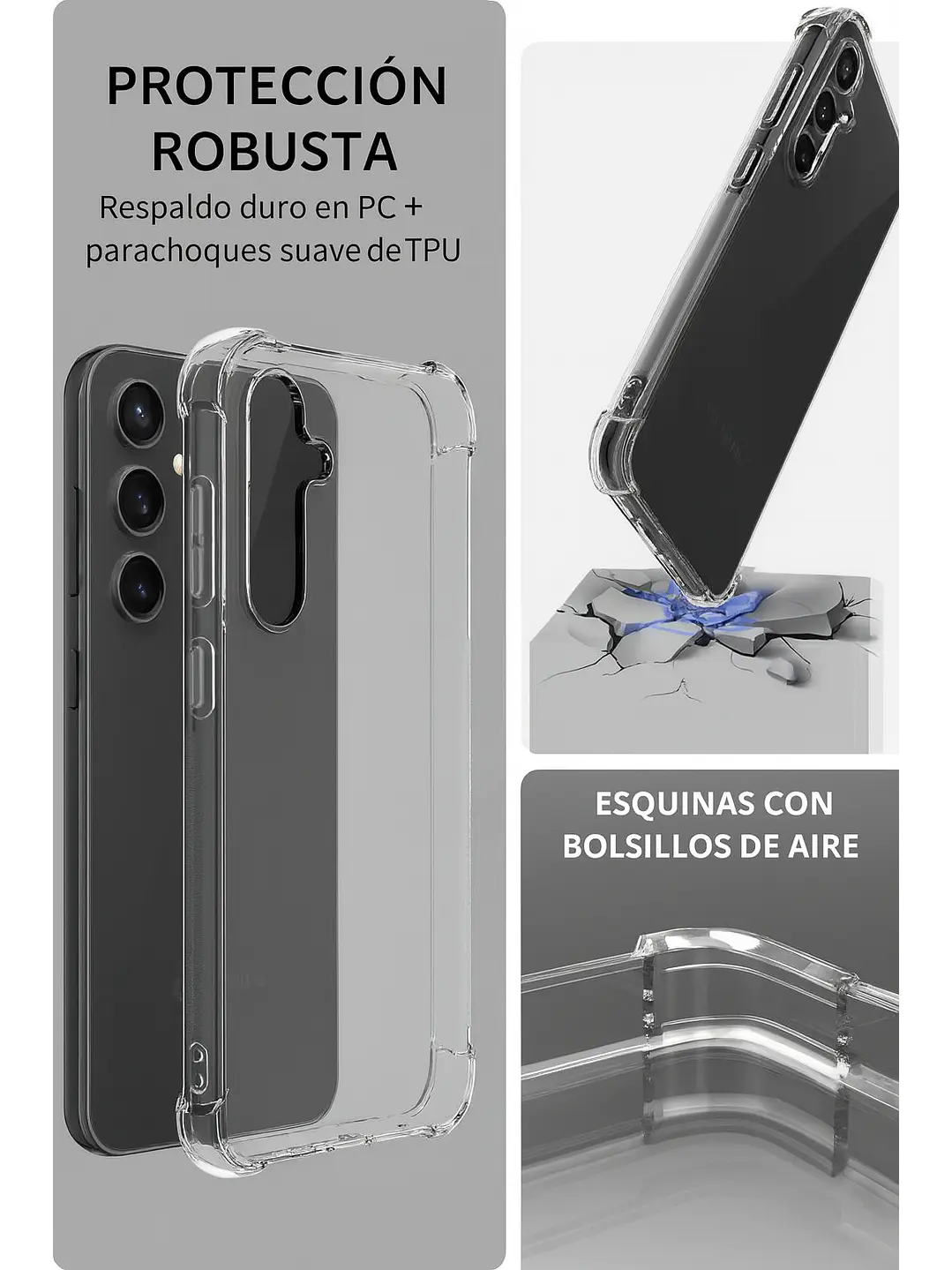 Carcasa Transparente Antigolpes + Lamina Para Samsung Galaxy A37 5G 9