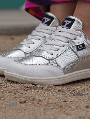 Luna Croco Plata Blanco Barefoot