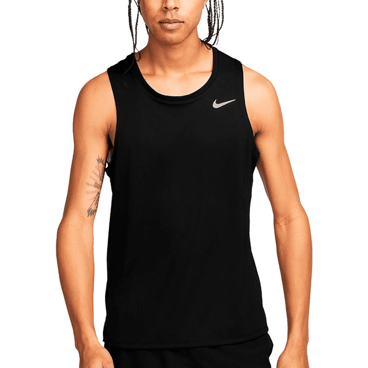 Camiseta Esqueleto Nike Dri-Fit Miler Tank-Negro 3