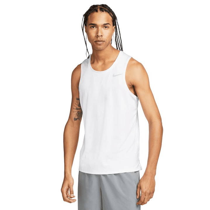 Camiseta Esqueleto Nike Miler Tank-Blanco 1