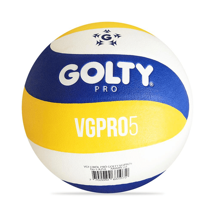 Balón Voleibol Golty Pro Vgpro5 No6-Blanco/Amarillo 2