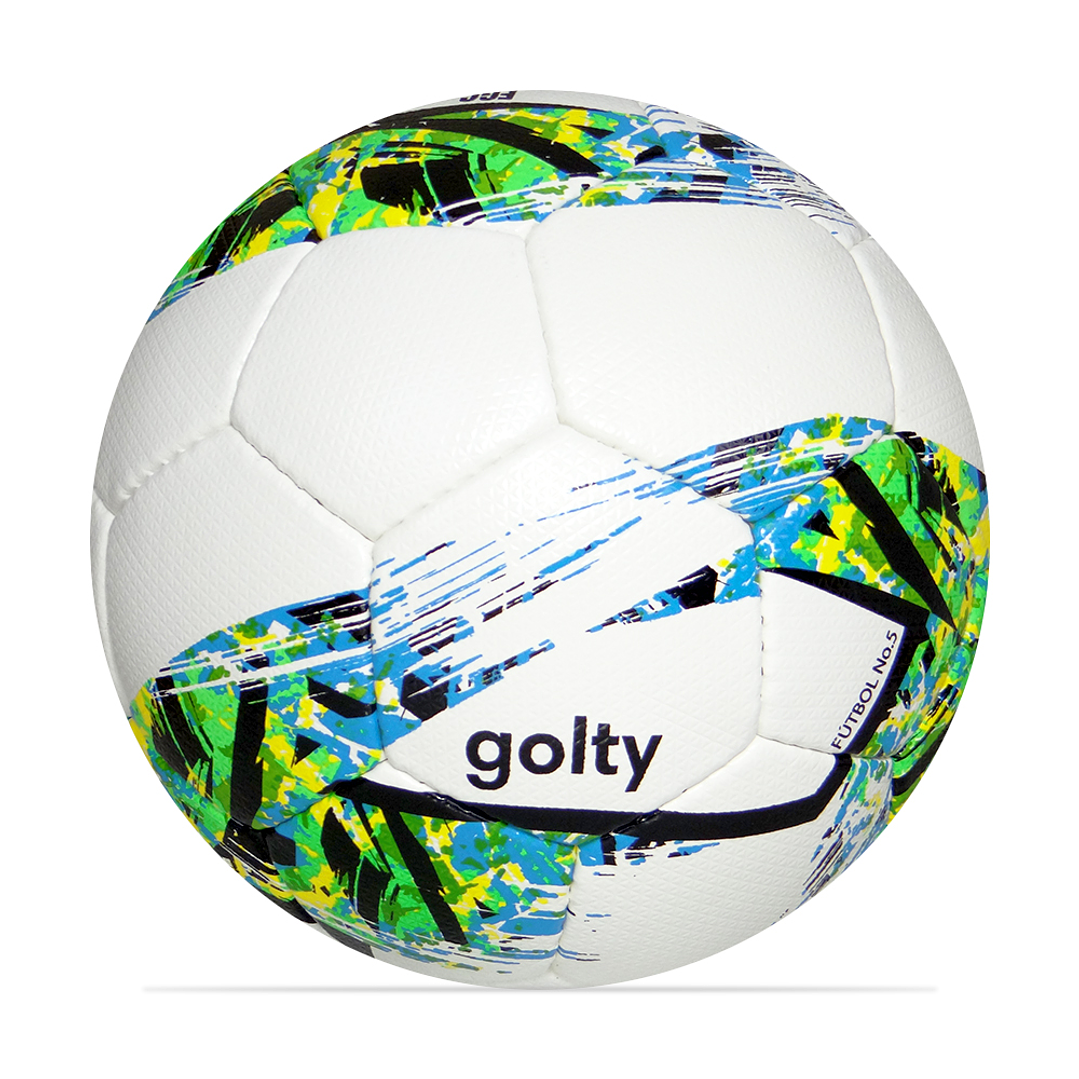 Balón Fútbol Golty Compet Cosido A Mano No.5-Blanco/Verde 1