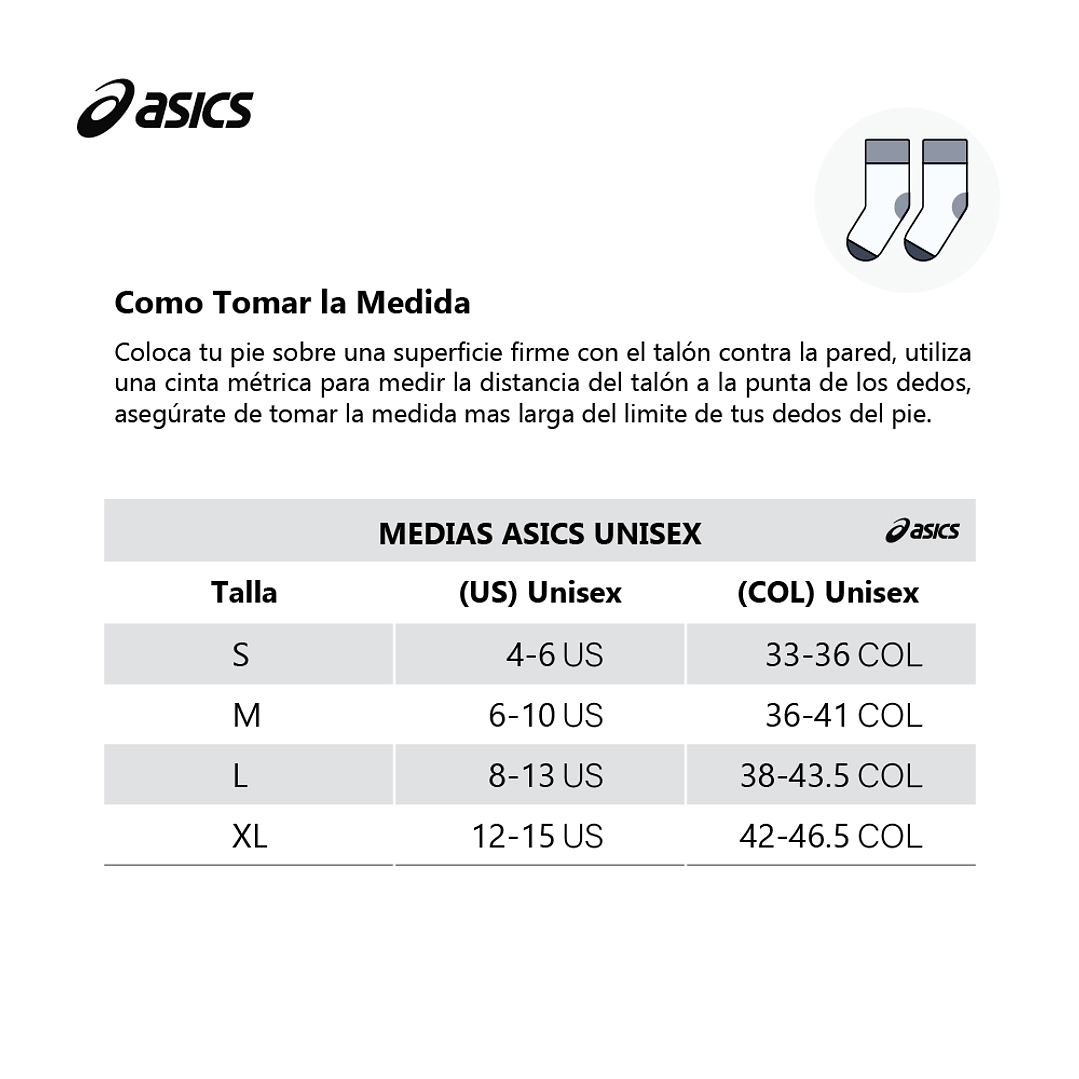 Medias Asics Cotton Crew Unisex-Negro 4