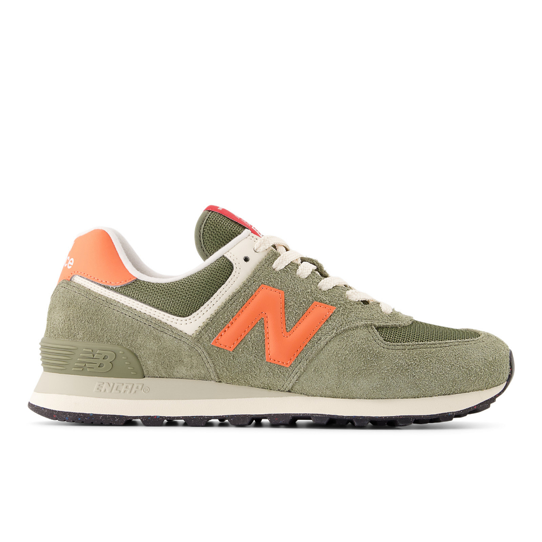Tenis New Balance 574 Hombre-Verde/Naranja 1