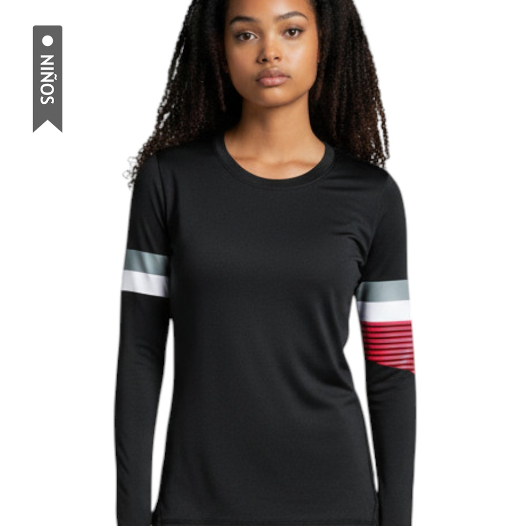 Camiseta Under Armour Heatgear Long Sl Para Niñas-Negro 1