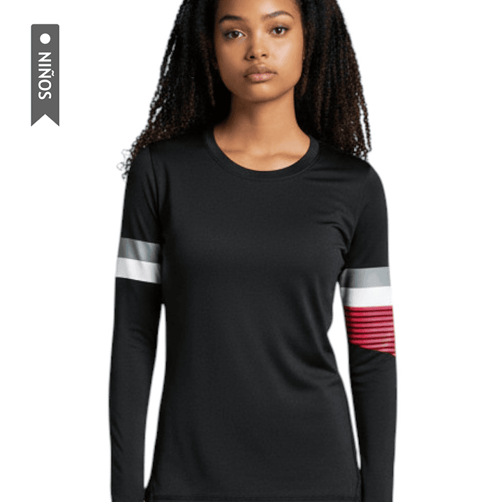 Camiseta Under Armour Heatgear Long Sl Para Niñas-Negro 1