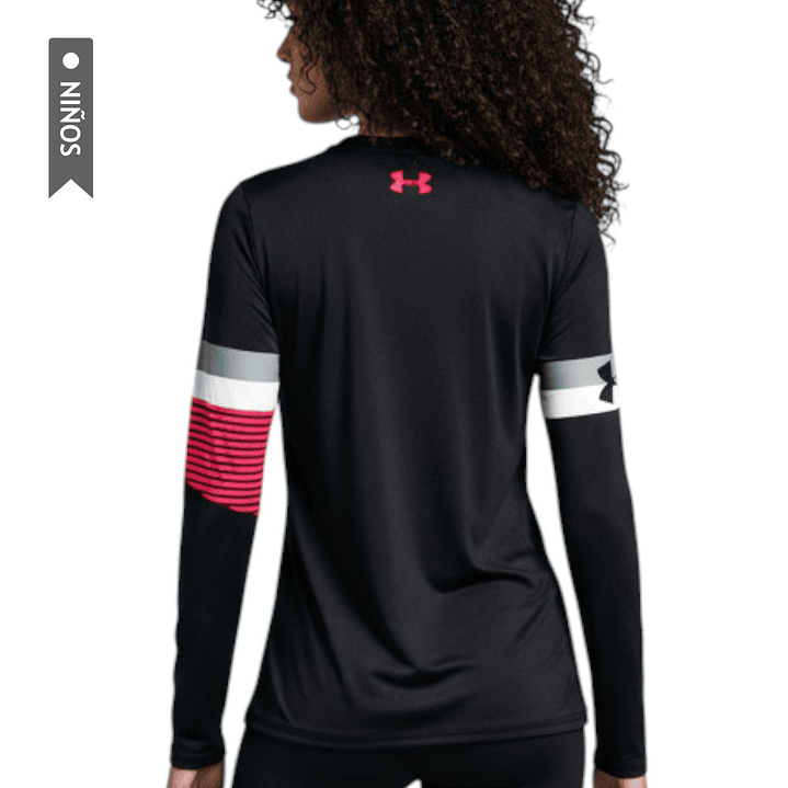 Camiseta Under Armour Heatgear Long Sl Para Niñas-Negro 2