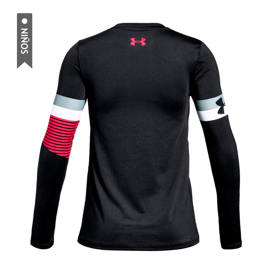 Camiseta Under Armour Heatgear Long Sl Para Niñas-Negro 4