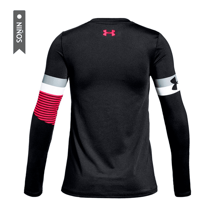 Camiseta Under Armour Heatgear Long Sl Para Niñas-Negro 4
