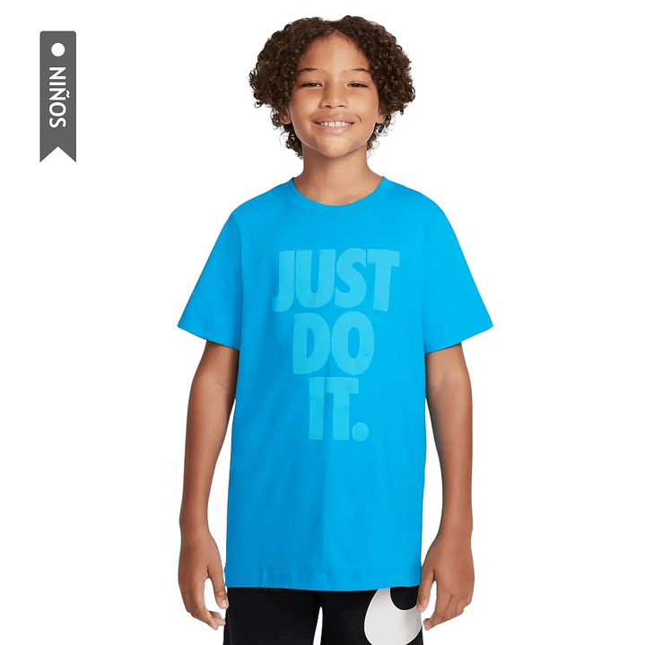 Camiseta Nike Sportswear Just Do It Wash Para Niños-Azul 1