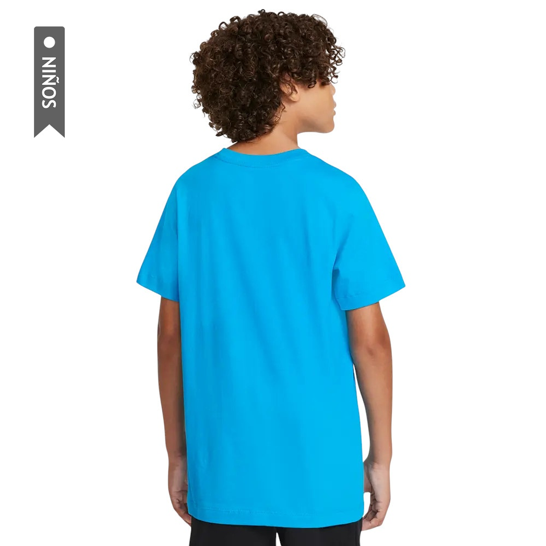 Camiseta Nike Sportswear Just Do It Wash Para Niños-Azul 2