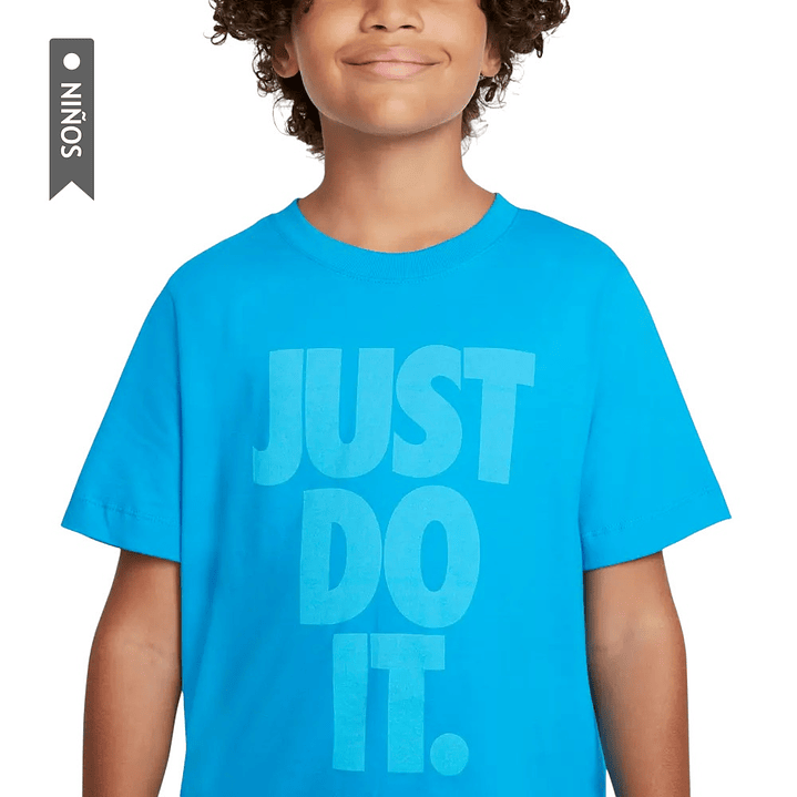 Camiseta Nike Sportswear Just Do It Wash Para Niños-Azul 3